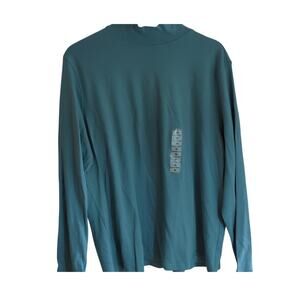 NWT Karen Scott 1X Blue/Teal/Aqua 100% Cotton Long Sleeve Turtleneck Top [0081]
